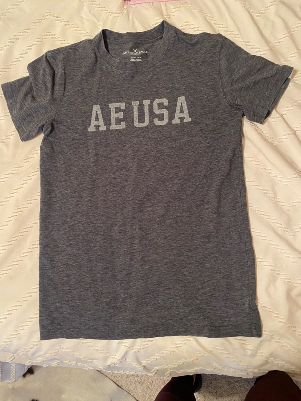 American Eagle Outfitters Heather Gray AE USA Graphic Tee
